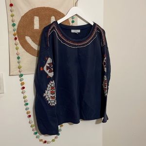 Zara Trafaluc Beaded Sweater Top